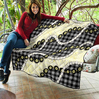 Black Palaka Hawaii Quilt Kukui Nut Pikake Lei Hawaiian Tapa Pattern - Polynesian Pride