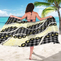 Black Palaka Hawaii Sarong Kukui Nut Pikake Lei Hawaiian Tapa Pattern - Polynesian Pride