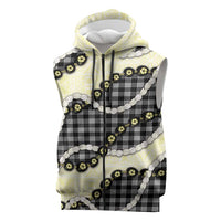 Black Palaka Hawaii Sleeveless Zip Hoodie Kukui Nut Pikake Lei Hawaiian Tapa Pattern LT14 Black - Polynesian Pride