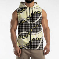 Black Palaka Hawaii Sleeveless Zip Hoodie Kukui Nut Pikake Lei Hawaiian Tapa Pattern LT14 - Polynesian Pride