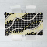 Black Palaka Hawaii Tablecloth Kukui Nut Pikake Lei Hawaiian Tapa Pattern LT14 Black - Polynesian Pride