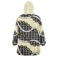 Black Palaka Hawaii Wearable Blanket Hoodie Kukui Nut Pikake Lei Hawaiian Tapa Pattern LT14 - Polynesian Pride