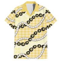 Yellow Palaka Hawaii Hawaiian Shirt Kukui Nut Pikake Lei Hawaiian Tapa Pattern LT14 Yellow - Polynesian Pride