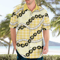 Yellow Palaka Hawaii Hawaiian Shirt Kukui Nut Pikake Lei Hawaiian Tapa Pattern LT14 - Polynesian Pride