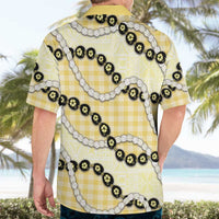 Yellow Palaka Hawaii Hawaiian Shirt Kukui Nut Pikake Lei Hawaiian Tapa Pattern LT14 - Polynesian Pride