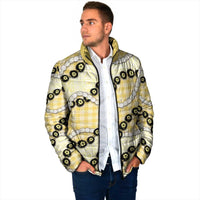 Yellow Palaka Hawaii Padded Jacket Kukui Nut Pikake Lei Hawaiian Tapa Pattern LT14 - Polynesian Pride