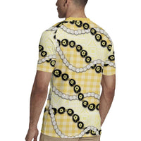 Yellow Palaka Hawaii Rugby Jersey Kukui Nut Pikake Lei Hawaiian Tapa Pattern LT14 - Polynesian Pride