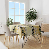 Yellow Palaka Hawaii Tablecloth Kukui Nut Pikake Lei Hawaiian Tapa Pattern LT14 - Polynesian Pride