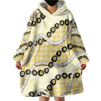Yellow Palaka Hawaii Wearable Blanket Hoodie Kukui Nut Pikake Lei Hawaiian Tapa Pattern LT14 - Polynesian Pride