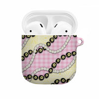 Pink Palaka Hawaii AirPods Case Kukui Nut Pikake Lei Hawaiian Tapa Pattern LT14 Pink - Polynesian Pride