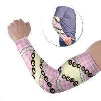 Pink Palaka Hawaii Arm Sleeves Kukui Nut Pikake Lei Hawaiian Tapa Pattern LT14 Set of 2 Pink - Polynesian Pride