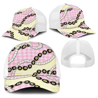 Pink Palaka Hawaii Baseball Net Cap Kukui Nut Pikake Lei Hawaiian Tapa Pattern LT14 - Polynesian Pride