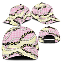 Pink Palaka Hawaii Classic Cap Kukui Nut Pikake Lei Hawaiian Tapa Pattern LT14 - Polynesian Pride