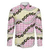 Pink Palaka Hawaii Family Matching Short Sleeve Bodycon Dress and Hawaiian Shirt Kukui Nut Pikake Lei Hawaiian Tapa Pattern - Polynesian Pride