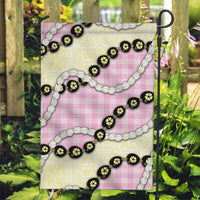 Pink Palaka Hawaii Garden Flag Kukui Nut Pikake Lei Hawaiian Tapa Pattern - Polynesian Pride
