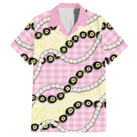 Pink Palaka Hawaii Hawaiian Shirt Kukui Nut Pikake Lei Hawaiian Tapa Pattern LT14 Pink - Polynesian Pride