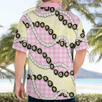 Pink Palaka Hawaii Hawaiian Shirt Kukui Nut Pikake Lei Hawaiian Tapa Pattern LT14 - Polynesian Pride