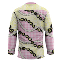 Pink Palaka Hawaii Hockey Jersey Kukui Nut Pikake Lei Hawaiian Tapa Pattern LT14 - Polynesian Pride
