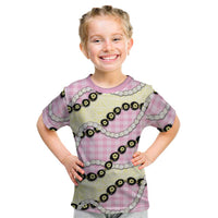 Pink Palaka Hawaii Kid T Shirt Kukui Nut Pikake Lei Hawaiian Tapa Pattern LT14 Pink - Polynesian Pride