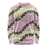 Pink Palaka Hawaii Long Sleeve Shirt Kukui Nut Pikake Lei Hawaiian Tapa Pattern LT14 Unisex Pink - Polynesian Pride