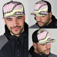 Pink Palaka Hawaii Mesh Trucker Cap Kukui Nut Pikake Lei Hawaiian Tapa Pattern LT14 - Polynesian Pride
