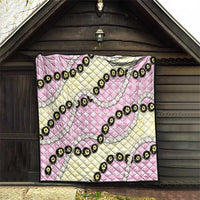 Pink Palaka Hawaii Quilt Kukui Nut Pikake Lei Hawaiian Tapa Pattern - Polynesian Pride