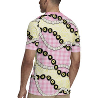 Pink Palaka Hawaii Rugby Jersey Kukui Nut Pikake Lei Hawaiian Tapa Pattern LT14 - Polynesian Pride