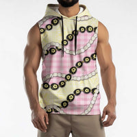Pink Palaka Hawaii Sleeveless Hoodie Kukui Nut Pikake Lei Hawaiian Tapa Pattern LT14 - Polynesian Pride