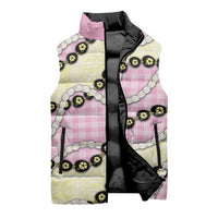 Pink Palaka Hawaii Sleeveless Puffer Jacket Kukui Nut Pikake Lei Hawaiian Tapa Pattern LT14 - Polynesian Pride