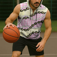 Pink Palaka Hawaii Sleeveless Zip Hoodie Kukui Nut Pikake Lei Hawaiian Tapa Pattern - Polynesian Pride