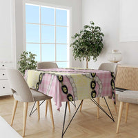 Pink Palaka Hawaii Tablecloth Kukui Nut Pikake Lei Hawaiian Tapa Pattern - Polynesian Pride