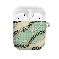 Green Palaka Hawaii AirPods Case Kukui Nut Pikake Lei Hawaiian Tapa Pattern LT14 Green - Polynesian Pride