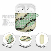 Green Palaka Hawaii AirPods Case Kukui Nut Pikake Lei Hawaiian Tapa Pattern LT14 - Polynesian Pride