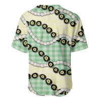 Green Palaka Hawaii Baseball Jersey Kukui Nut Pikake Lei Hawaiian Tapa Pattern LT14 - Polynesian Pride
