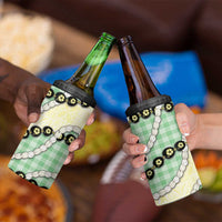 Green Palaka Hawaii 4 in 1 Can Cooler Tumbler Kukui Nut Pikake Lei Hawaiian Tapa Pattern - Polynesian Pride