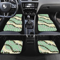 Green Palaka Hawaii Car Mats Kukui Nut Pikake Lei Hawaiian Tapa Pattern - Polynesian Pride
