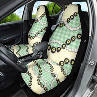 Green Palaka Hawaii Car Seat Cover Kukui Nut Pikake Lei Hawaiian Tapa Pattern - Polynesian Pride