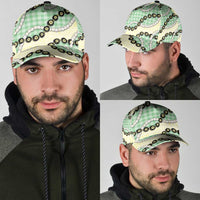 Green Palaka Hawaii Classic Cap Kukui Nut Pikake Lei Hawaiian Tapa Pattern LT14 - Polynesian Pride