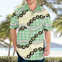 Green Palaka Hawaii Hawaiian Shirt Kukui Nut Pikake Lei Hawaiian Tapa Pattern LT14 - Polynesian Pride