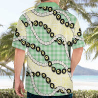 Green Palaka Hawaii Hawaiian Shirt Kukui Nut Pikake Lei Hawaiian Tapa Pattern LT14 - Polynesian Pride