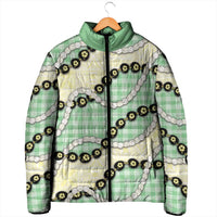 Green Palaka Hawaii Padded Jacket Kukui Nut Pikake Lei Hawaiian Tapa Pattern LT14 - Polynesian Pride