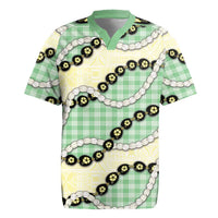 Green Palaka Hawaii Rugby Jersey Kukui Nut Pikake Lei Hawaiian Tapa Pattern LT14 Green - Polynesian Pride
