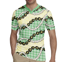 Green Palaka Hawaii Rugby Jersey Kukui Nut Pikake Lei Hawaiian Tapa Pattern LT14 - Polynesian Pride