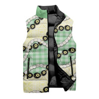 Green Palaka Hawaii Sleeveless Puffer Jacket Kukui Nut Pikake Lei Hawaiian Tapa Pattern LT14 - Polynesian Pride