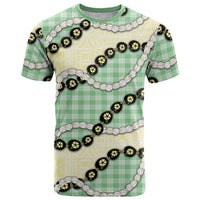 Green Palaka Hawaii T Shirt Kukui Nut Pikake Lei Hawaiian Tapa Pattern LT14 Green - Polynesian Pride