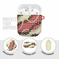 Red Palaka Hawaii AirPods Case Kukui Nut Pikake Lei Hawaiian Tapa Pattern LT14 - Polynesian Pride