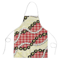 Red Palaka Hawaii Apron Kukui Nut Pikake Lei Hawaiian Tapa Pattern LT14 Red - Polynesian Pride