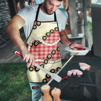Red Palaka Hawaii Apron Kukui Nut Pikake Lei Hawaiian Tapa Pattern LT14 - Polynesian Pride