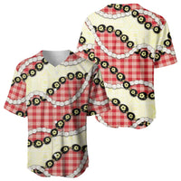 Red Palaka Hawaii Baseball Jersey Kukui Nut Pikake Lei Hawaiian Tapa Pattern LT14 - Polynesian Pride