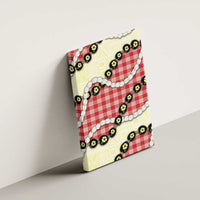 Red Palaka Hawaii Canvas Wall Art Kukui Nut Pikake Lei Hawaiian Tapa Pattern - Polynesian Pride